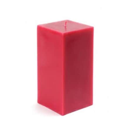 Zest Candle CPZ-140-12 3 x 6 in. Red Square Pillar Candle, 12PK CPZ-140_12